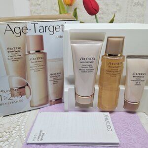 SHISEIDO Benefiance Cleanser Softener, Emulsion 3Pc Set & Free Makeup Bag